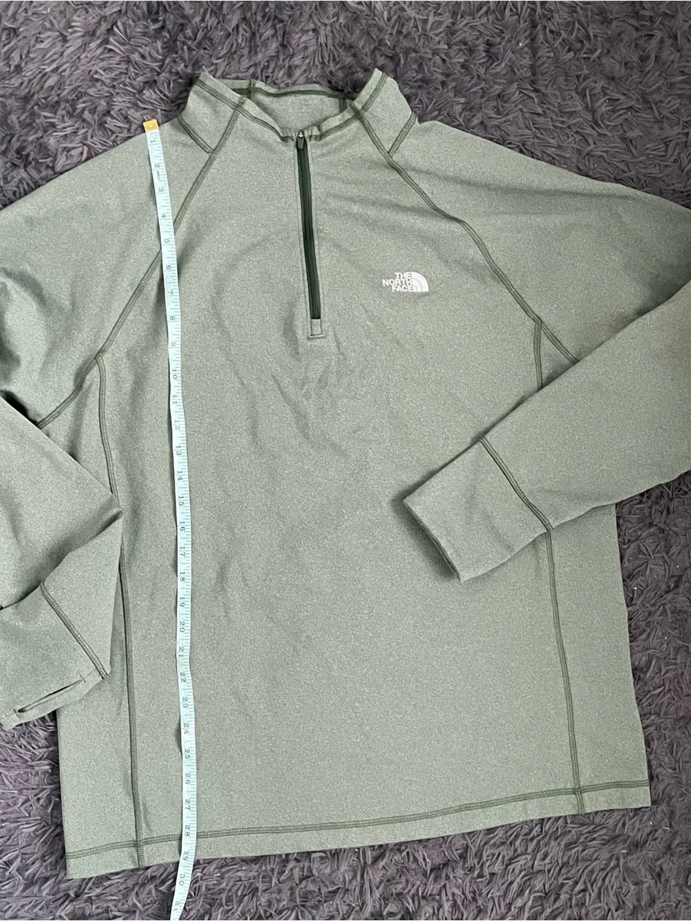 Men Size XL The North Face Long Sleeve 1/4 Zip Fleece Green